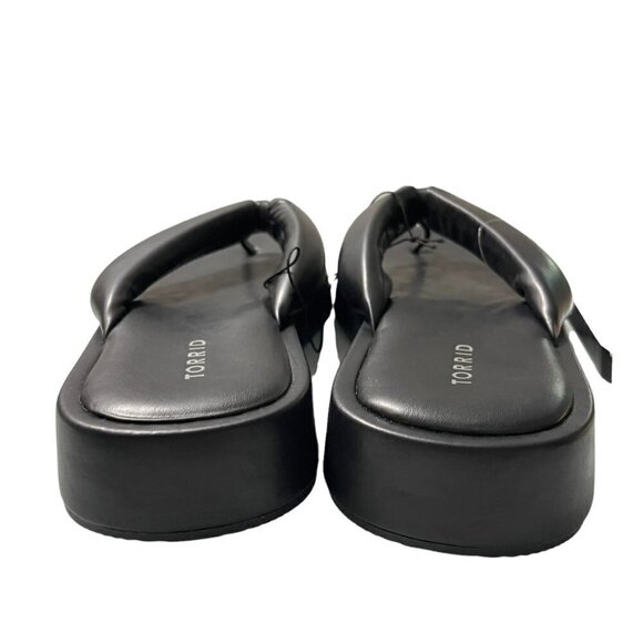 Torrid Womens NWT Vegan Leather Black Y2K 90s Chucky Padded Platform Sandals 9.5 - Picture 4 of 8